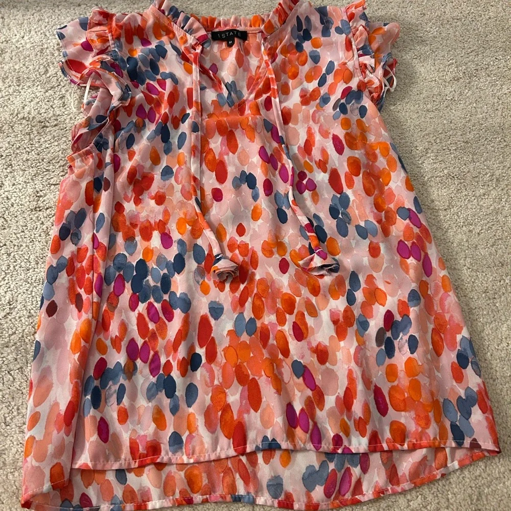 1.STATE Multicolor Ruffled Blouse - Picture 1 of 3
